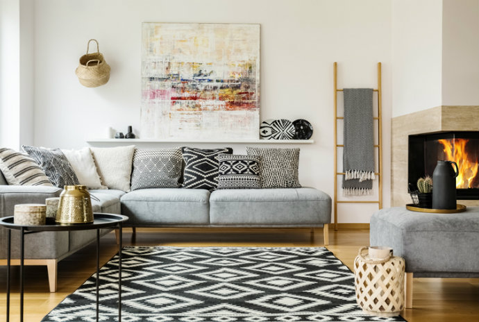 Boho-Living-Room-Rug Modern Home Decor